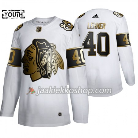 Lapsille NHL Chicago Blackhawks Pelipaita Robin Lehner 40 Adidas 2019-20 Golden Edition Valkoinen Authentic
